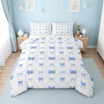 Conjunto de edredom Erosebridal Blue and White Twin para meninas Conjunto de edredom Erosebridal Blue and White Twin para meninas