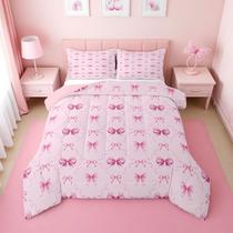 Conjunto de edredom Erosebridal Pink Borboleta para meninas