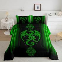 Conjunto de edredom Feelyou Green Dragon Gradient Ombre Queen Conjunto de edredom Feelyou Green Dragon Gradient Ombre Queen