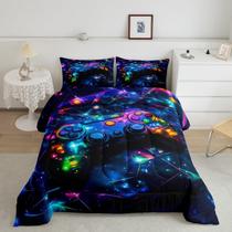 Conjunto de edredom Feelyou Kids Gamer King Size Galaxy Gaming