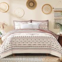 Conjunto de edredom Geniospin Full Boho Aztec Reversível de 7 peças Conjunto de edredom Geniospin Full Boho Aztec Reversível de 7 peças
