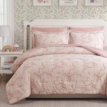 Conjunto de Edredom Geniospin Pink Queen com 7 Peças e Laço Conjunto de Edredom Geniospin Pink Queen com 7 Peças e Laço