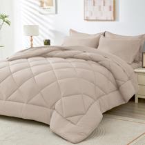 Conjunto de edredom HEVUMYI Beige Tan Queen de 7 peças para toda a temporada Conjunto de edredom HEVUMYI Beige Tan Queen de 7 peças para toda a temporada