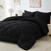 Conjunto de edredom HEVUMYI Black Queen de 7 peças para toda a temporada Conjunto de edredom HEVUMYI Black Queen de 7 peças para toda a temporada