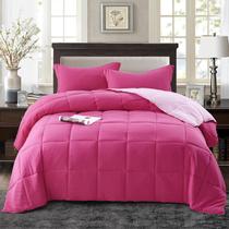 Conjunto de edredom HIG Pink Twin/Twin XL com Sham All Season
