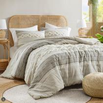 Conjunto de edredom Hyde Lane Boho Grey King com 2 fronhas