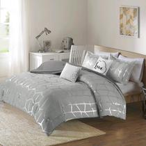 Conjunto de edredom Intelligent Design Raina ID10-1245 King Grey Conjunto de edredom Intelligent Design Raina ID10-1245 King Grey