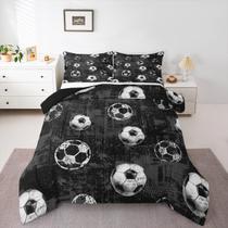Conjunto de edredom jejeloiu Boys 3D Soccer Twin Size Kids Football Conjunto de edredom jejeloiu Boys 3D Soccer Twin Size Kids Football