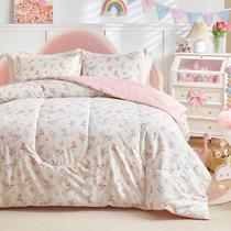 Conjunto de edredom Joyreap Cotton 800 TC rosa floral tamanho duplo