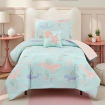 Conjunto de edredom Kaleido Space Twin XL Ocean Animals 3 peças