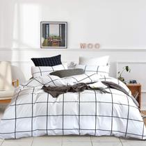 Conjunto de edredom KAREVER White Grid Queen com 1 edredom e 2 estojos Conjunto de edredom KAREVER White Grid Queen com 1 edredom e 2 estojos