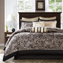 Conjunto de Edredom King Madison Park Aubrey - Jacquard Faux Silk