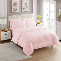 Conjunto de Edredom King Size Sweet Home Collection - Rosa Pálido