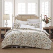 Conjunto de edredom Laura Ashley Twin Reversível Cotton Bramble
