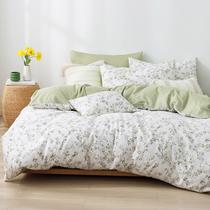 Conjunto de edredom LEMIROE Botanical Cotton Queen com 2 fronhas Conjunto de edredom LEMIROE Botanical Cotton Queen com 2 fronhas