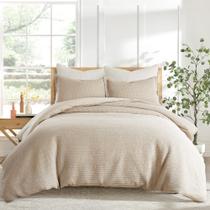 Conjunto de edredom Levtex Home Cloud Waffle Taupe 100% algodão King