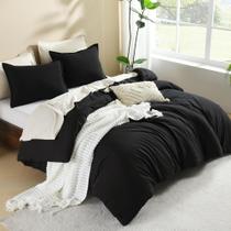 Conjunto de edredom Litanika Black King Size com 2 fronhas Conjunto de edredom Litanika Black King Size com 2 fronhas
