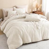 Conjunto de edredom Litanika California King Beige 3 peças Conjunto de edredom Litanika California King Beige 3 peças