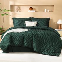 Conjunto de edredom Litanika California King com lençóis verdes, 7 peças Conjunto de edredom Litanika California King com lençóis verdes, 7 peças