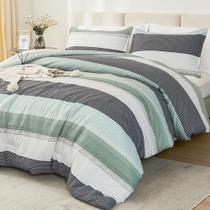 Conjunto de edredom Litanika California King Sage Green 3 peças Conjunto de edredom Litanika California King Sage Green 3 peças