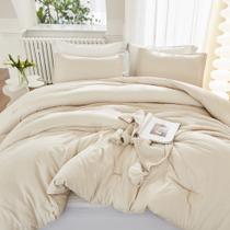Conjunto de edredom Litanika, edredom king size bege, 3 peças Conjunto de edredom Litanika, edredom king size bege, 3 peças