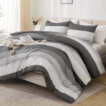 Conjunto de edredom Litanika Full Dark Grey 3 peças para toda a temporada Conjunto de edredom Litanika Full Dark Grey 3 peças para toda a temporada