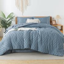 Conjunto de edredom Litanika Greyish Blue King Size 7 peças Conjunto de edredom Litanika Greyish Blue King Size 7 peças