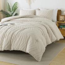 Conjunto de edredom Litanika King Size Bege com 2 fronhas Conjunto de edredom Litanika King Size Bege com 2 fronhas