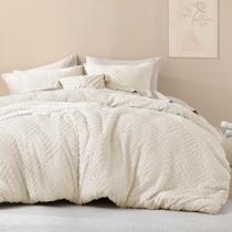 Conjunto de edredom Litanika King Size Bege com 3 fronhas Conjunto de edredom Litanika King Size Bege com 3 fronhas