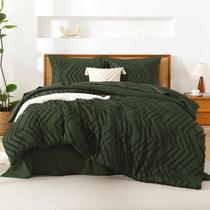Conjunto de edredom Litanika King Size verde oliva escuro, 7 peças Conjunto de edredom Litanika King Size verde oliva escuro, 7 peças