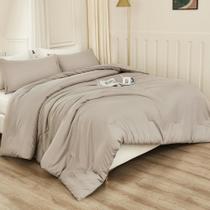 Conjunto de edredom Litanika Oatmeal King Size, 3 peças, leve Conjunto de edredom Litanika Oatmeal King Size, 3 peças, leve
