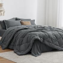 Conjunto de edredom Love's cabin Full Dark Grey 7 peças