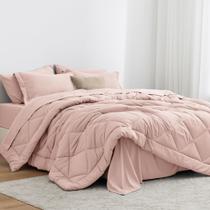 Conjunto de edredom Love's Cabin rosa, 5 peças, cama de solteiro em uma bolsa Conjunto de edredom Love's Cabin rosa, 5 peças, cama de solteiro em uma bolsa