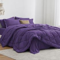 Conjunto de edredom Love's Cabin, roxo, 5 peças, cama de solteiro em uma bolsa Conjunto de edredom Love's Cabin, roxo, 5 peças, cama de solteiro em uma bolsa