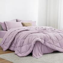 Conjunto de edredom Love's cabin Twin Lavender, 5 peças