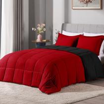 Conjunto de edredom LOVTEX Black/Red Queen com 2 fronhas, 3 peças Conjunto de edredom LOVTEX Black/Red Queen com 2 fronhas, 3 peças
