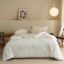 Conjunto de edredom Luxlovery White Queen Size 100% algodão