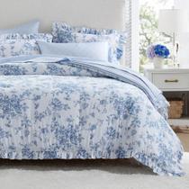 Conjunto de Edredom Madison Park Adele Azul Floral Queen Conjunto de Edredom Madison Park Adele Azul Floral Queen