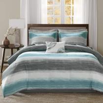Conjunto de edredom Madison Park Essentials Saben Aqua Queen, 9 unidades Conjunto de edredom Madison Park Essentials Saben Aqua Queen, 9 unidades