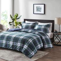 Conjunto de edredom Madison Park Parkston Plaid Full/Queen Navy