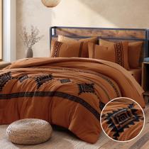 Conjunto de edredom Mairêve Burnt Orange Boridery King Size 7 unidades Conjunto de edredom Mairêve Burnt Orange Boridery King Size 7 unidades
