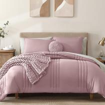 Conjunto de edredom Monbix Zephyr Queen Bed em uma bolsa de 7 peças