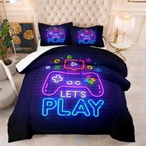 Conjunto de edredom NINENINE Gamer Kids Queen Bedding, microfibra