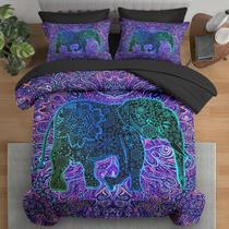 Conjunto de edredom Pamnest Elephant Kids Floral, tamanho completo, 7 unidades Conjunto de edredom Pamnest Elephant Kids Floral, tamanho completo, 7 unidades