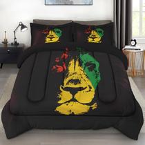 Conjunto de edredom Pamnest Full Size African Lion, amarelo, verde, vermelho Conjunto de edredom Pamnest Full Size African Lion, amarelo, verde, vermelho