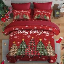 Conjunto de edredom Pamnest Full Size Christmas House Tree, 7 unidades Conjunto de edredom Pamnest Full Size Christmas House Tree, 7 unidades