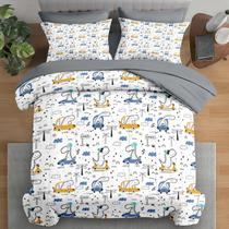 Conjunto de edredom Pamnest Funny Car Dinosaur, tamanho completo, 7 unidades Conjunto de edredom Pamnest Funny Car Dinosaur, tamanho completo, 7 unidades