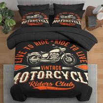 Conjunto de edredom Pamnest Live Vintage Motorcycle Twin Size Conjunto de edredom Pamnest Live Vintage Motorcycle Twin Size