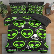 Conjunto de edredom Pamnest Neon Green Twin Size, 5 peças de roupa de cama Conjunto de edredom Pamnest Neon Green Twin Size, 5 peças de roupa de cama