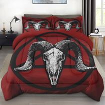 Conjunto de edredom Pamnest Queen Size Baphomet Satanic Pentagram Conjunto de edredom Pamnest Queen Size Baphomet Satanic Pentagram